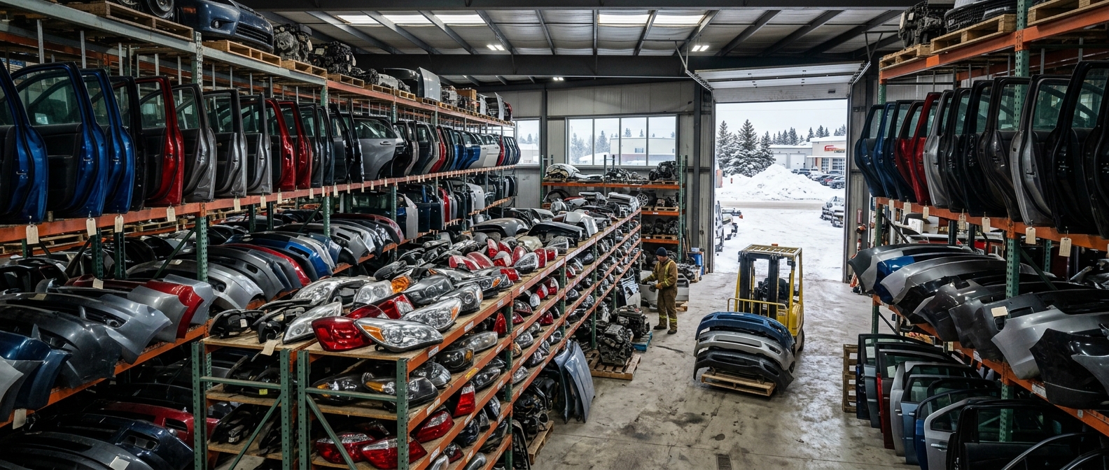 Used auto parts in Canada — recycled OEM body panels, doors and mirrors from Canadian salvage yards