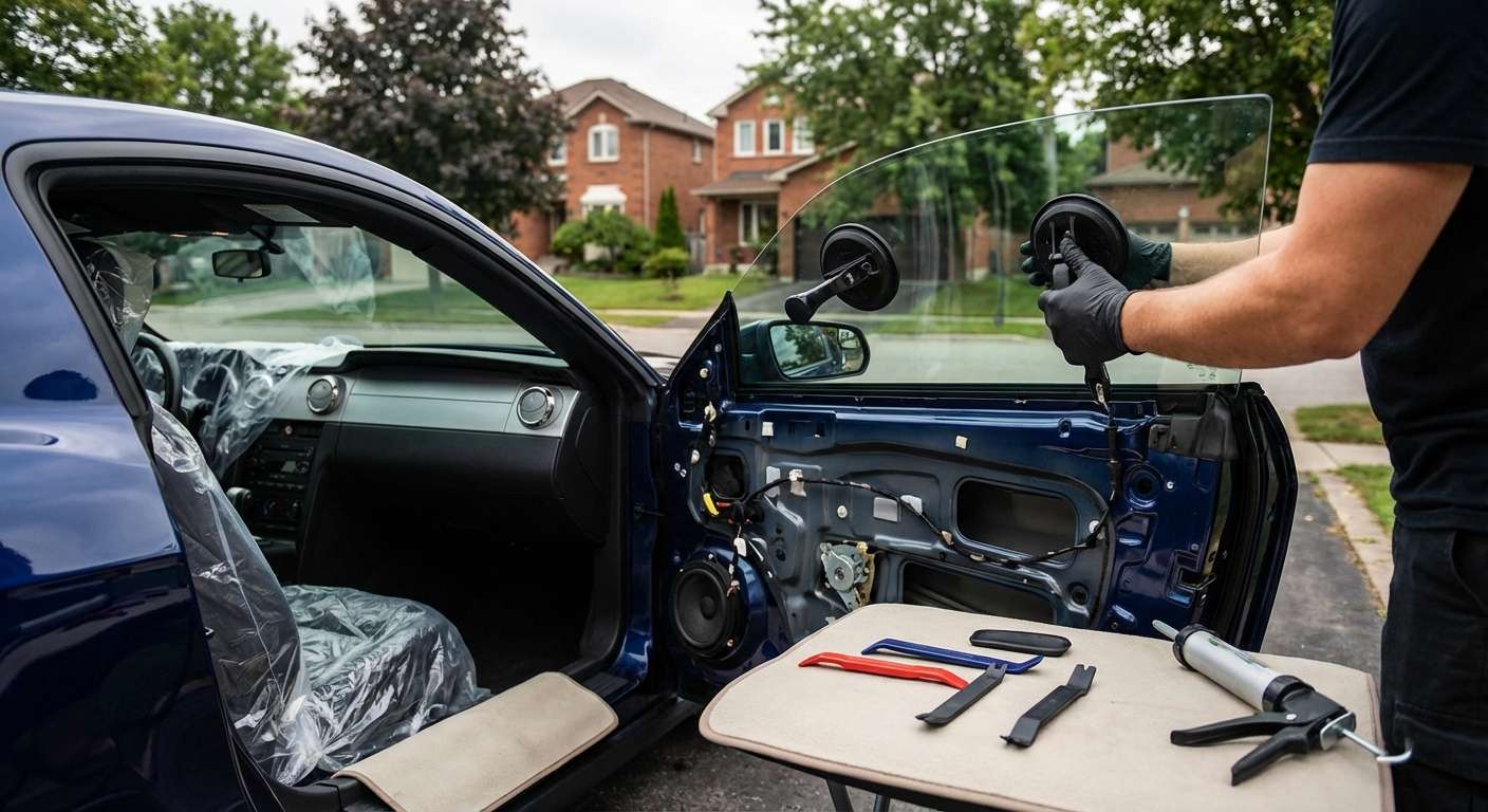 Door Glass Replacement for Ford Mustang 2005-2014 by Alexwindshield