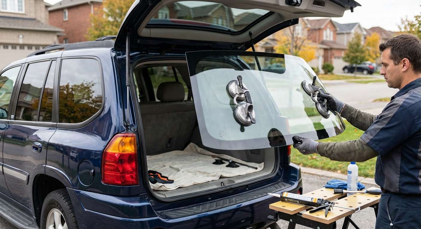 Back Glass Replacement for GMC Envoy 2002-2009 by Alexwindshield