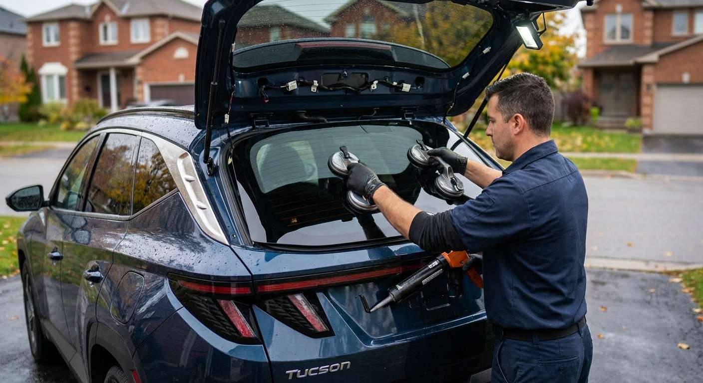 Back Glass Replacement for Hyundai Tucson 2022-2027 by Alexwindshield