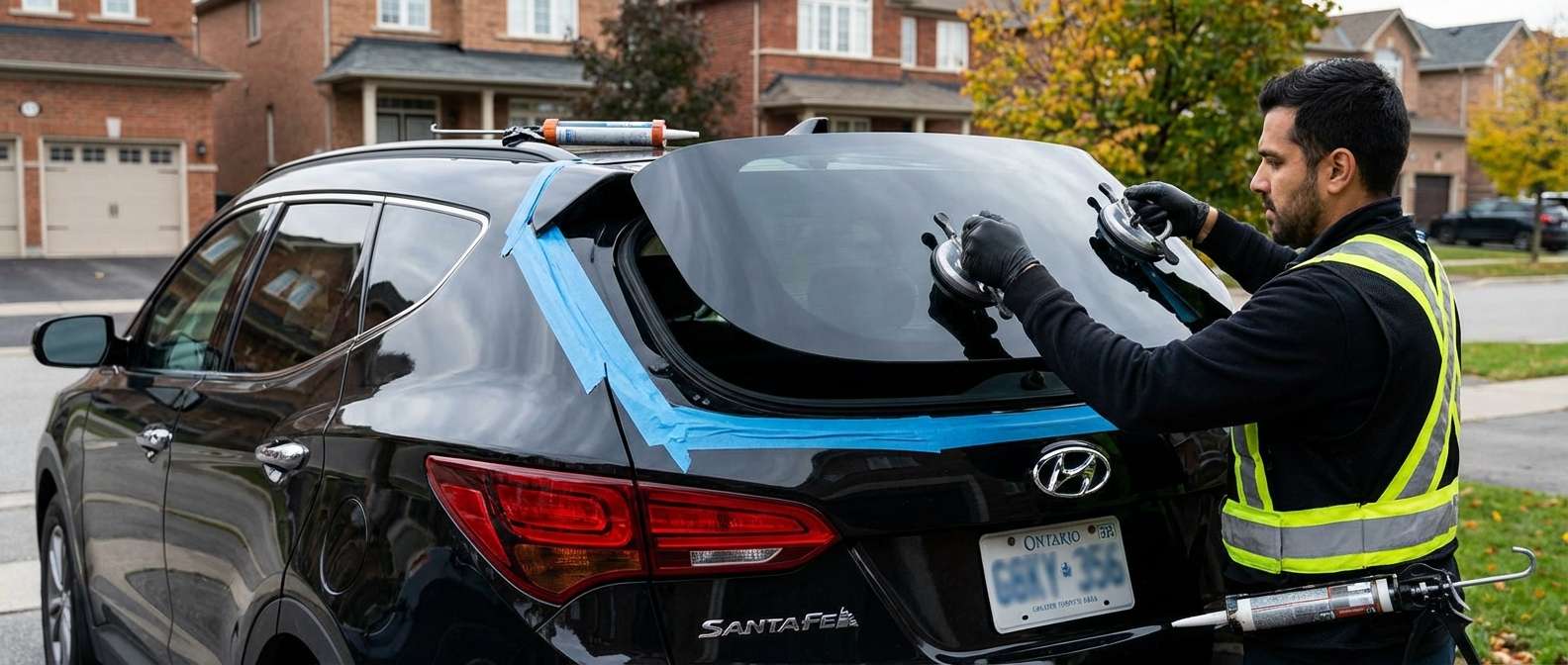Back Glass Replacement for Hyundai Santa Fe 2013-2018 by Alexwindshield