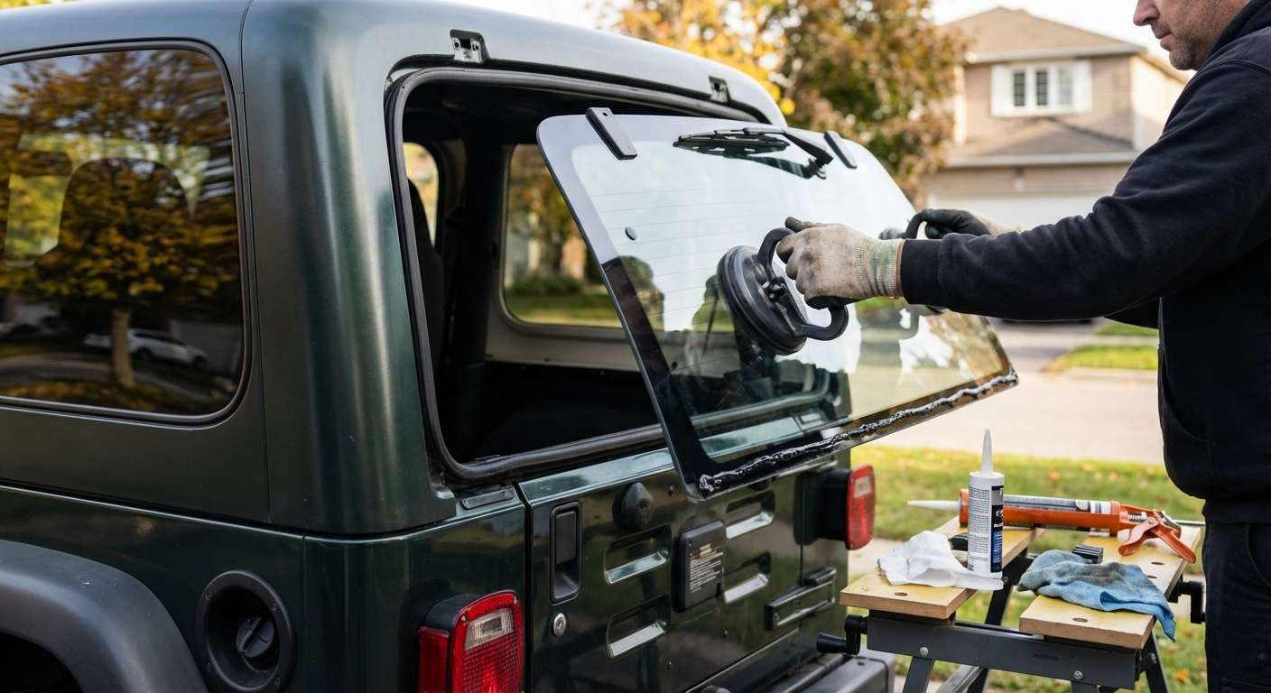 Back Glass Replacement for Jeep Wrangler 1997-2006 (TJ) by Alexwindshield