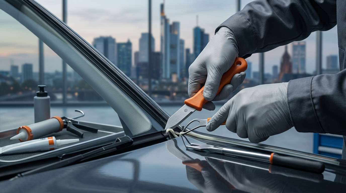 Mobile Glazing Surface Planarity: Leveling the Pinch Weld via Cold Knife and Wire Cut-Outs around Cowl Clips and Glass Run Channels for a Flat Primer Application and Urethane Bead with AlexWindshield