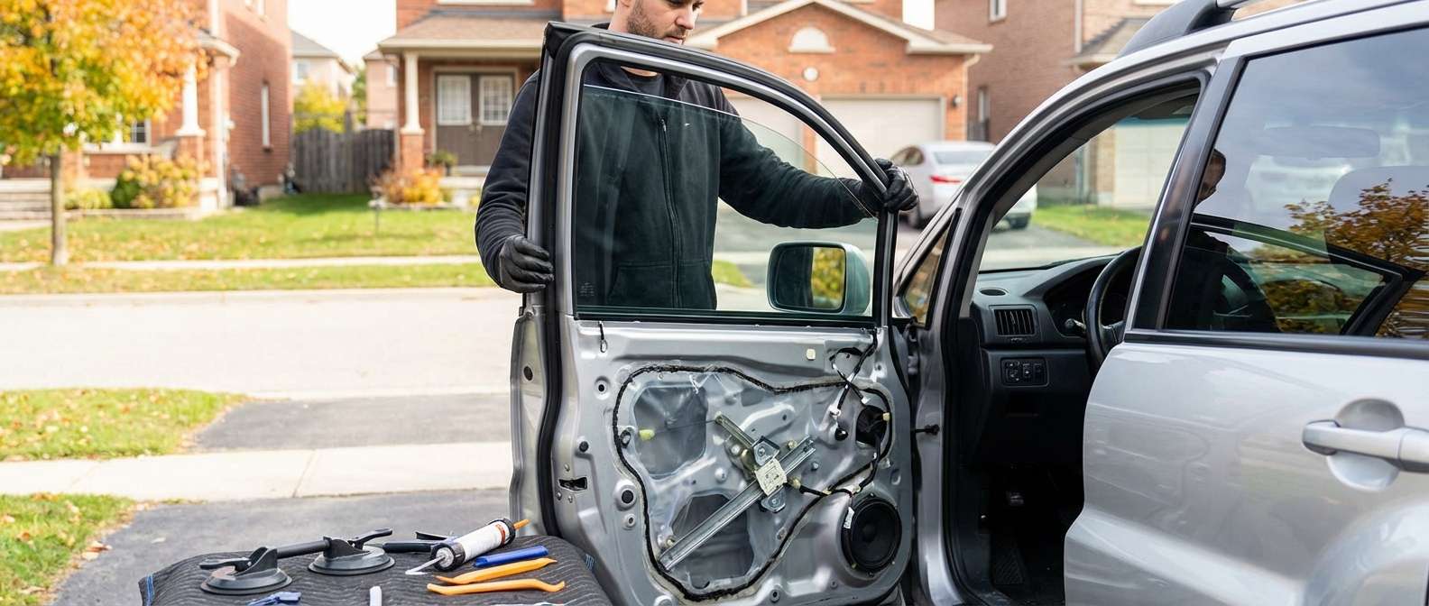Door Glass Replacement for Mitsubishi Endeavor 2004-2011 by Alexwindshield