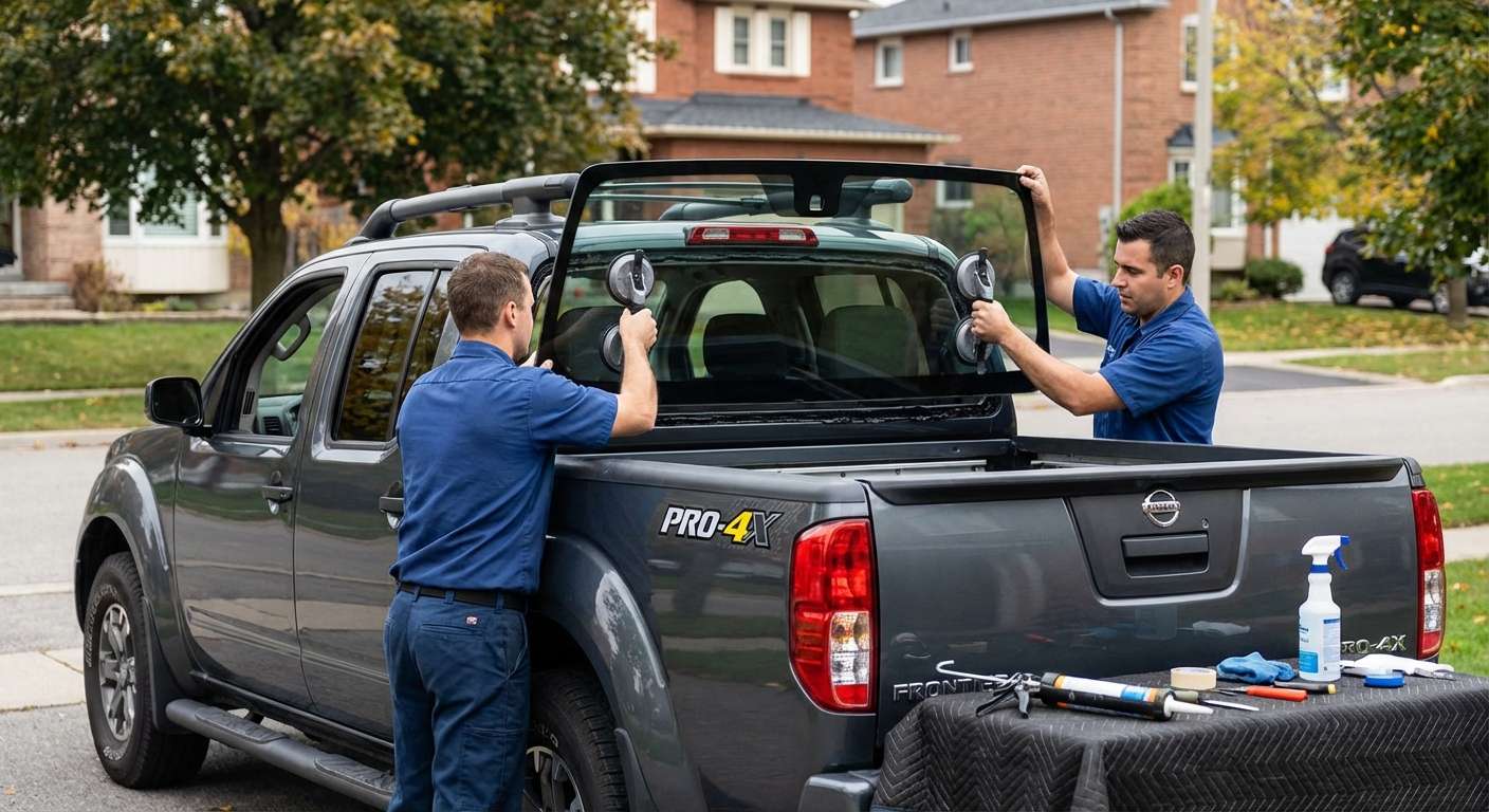 Back Glass Replacement for Nissan Frontier 2005-2021 by Alexwindshield