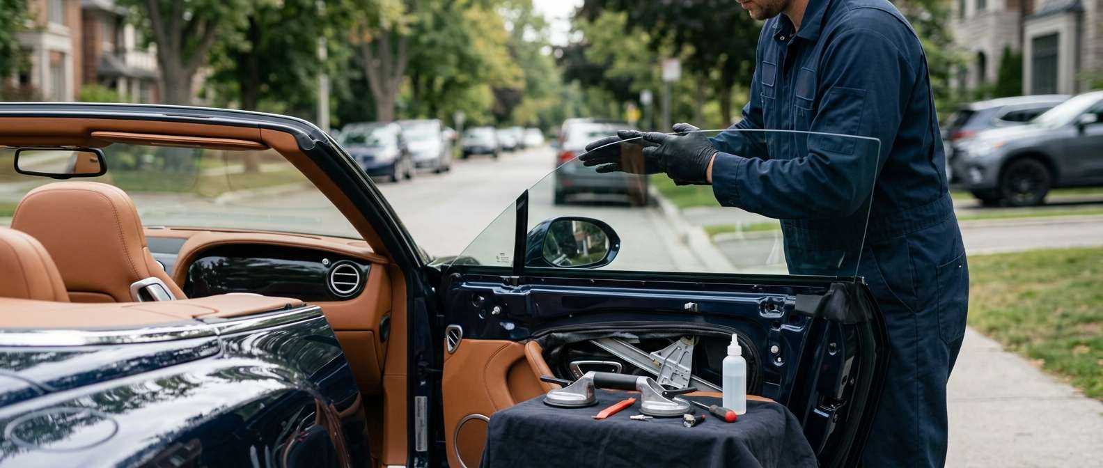 Door Glass Replacement for Bentley Continental GTC (Convertible) 2011-2018 by Alexwindshield