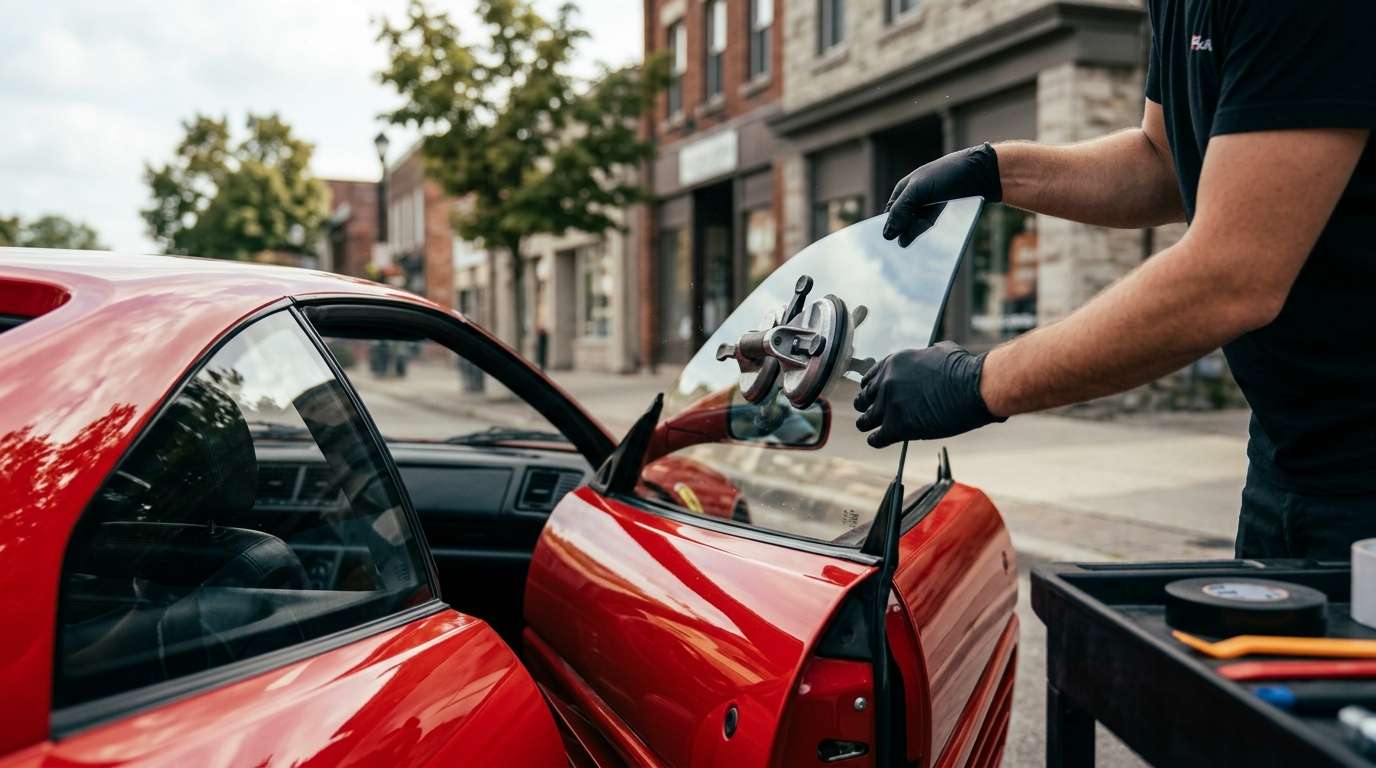 Door Glass Replacement for Ferrari 348 TB / TS / Spider 1989-1995 by Alexwindshield