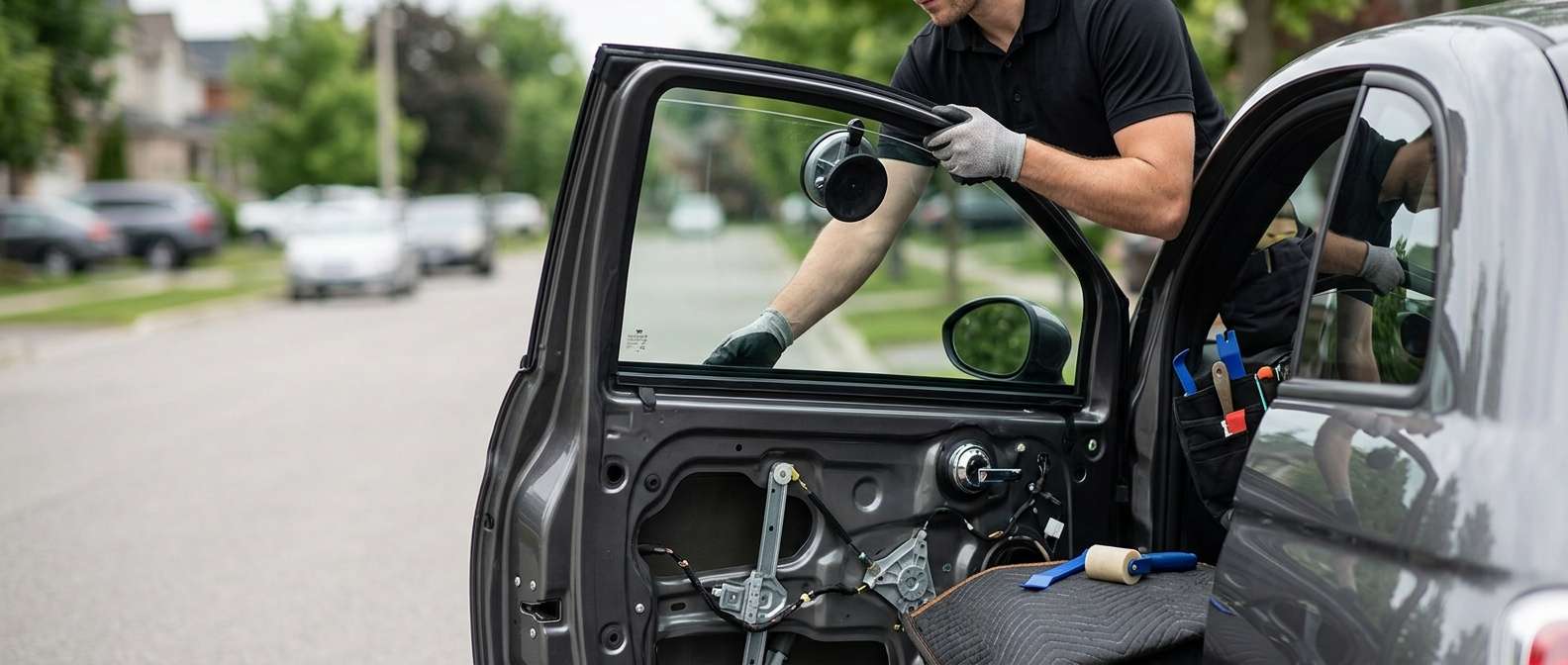 Door Glass Replacement for Fiat 500 Hatchback / Convertible 2012-2019 by Alexwindshield