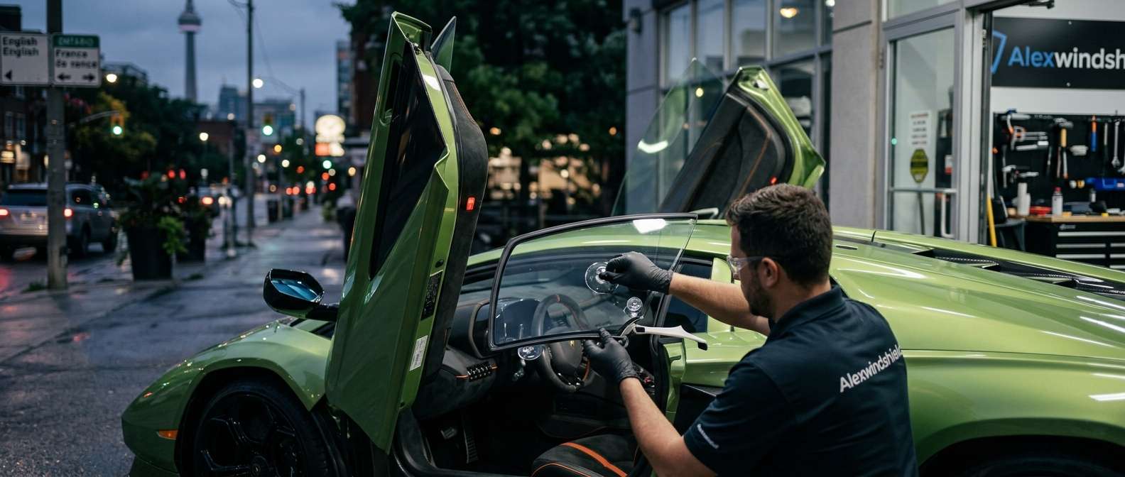 Vent Glass Replacement for Lamborghini Countach LPI 800-4 2022 by Alexwindshield