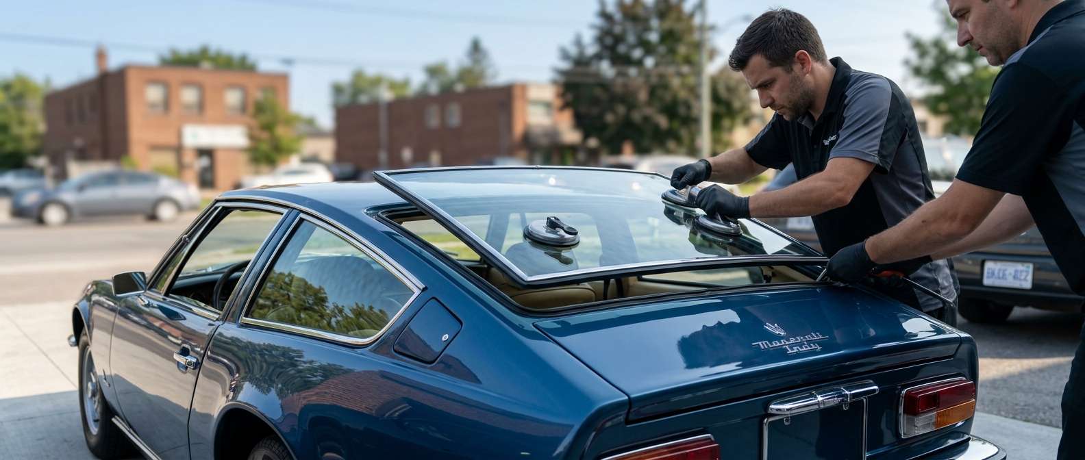 Back Glass Replacement for Maserati Indy 1969-1975 by Alexwindshield