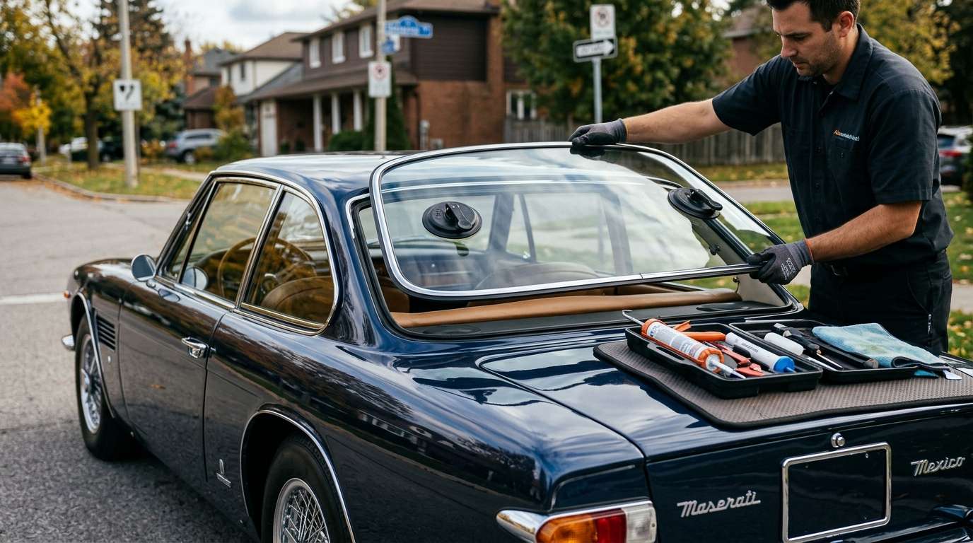 Back Glass Replacement for Maserati Mexico 1966-1972 by Alexwindshield