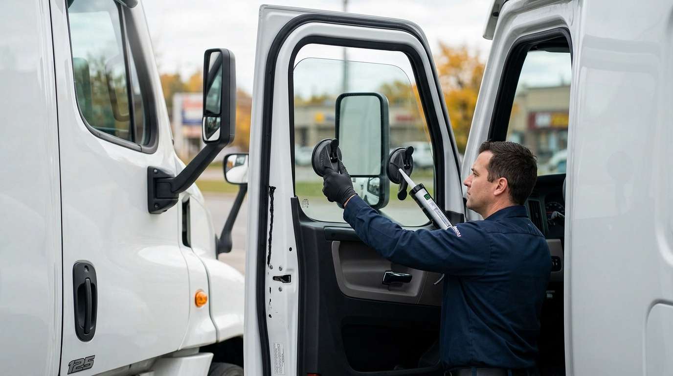 Door Glass Replacement for Freightliner Cascadia 125 2008-2025 by Alexwindshield