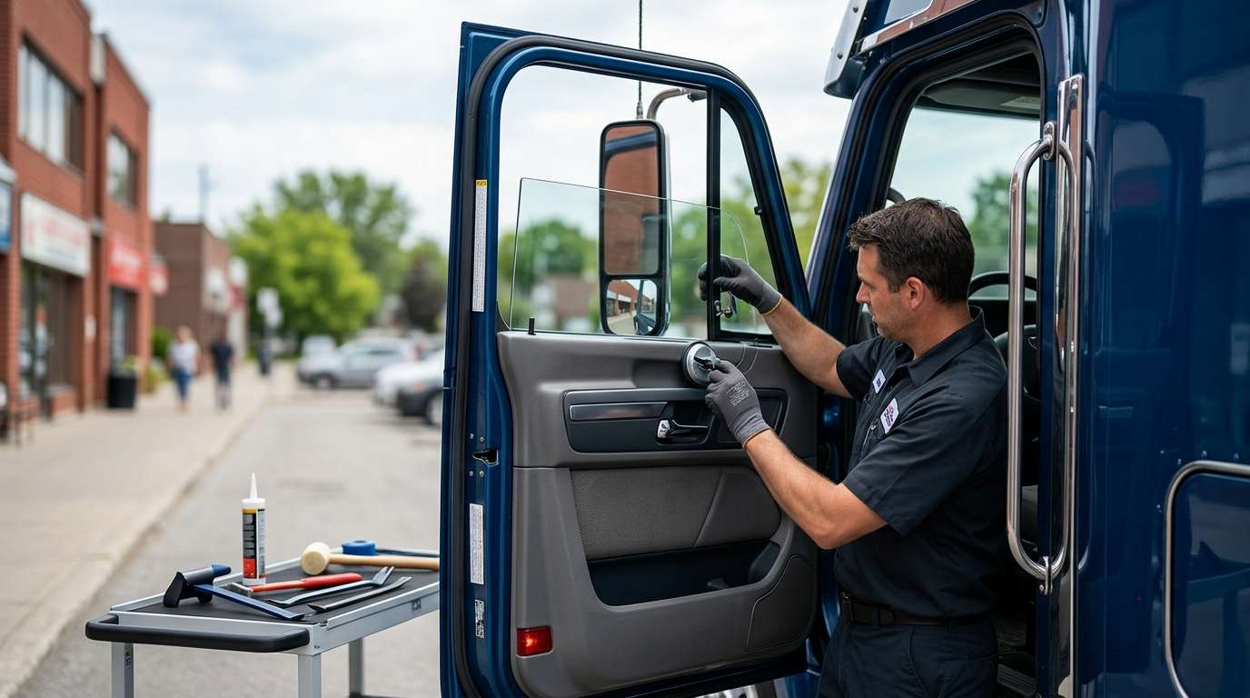 Door Glass Replacement for Freightliner Columbia 2000-2011 by Alexwindshield