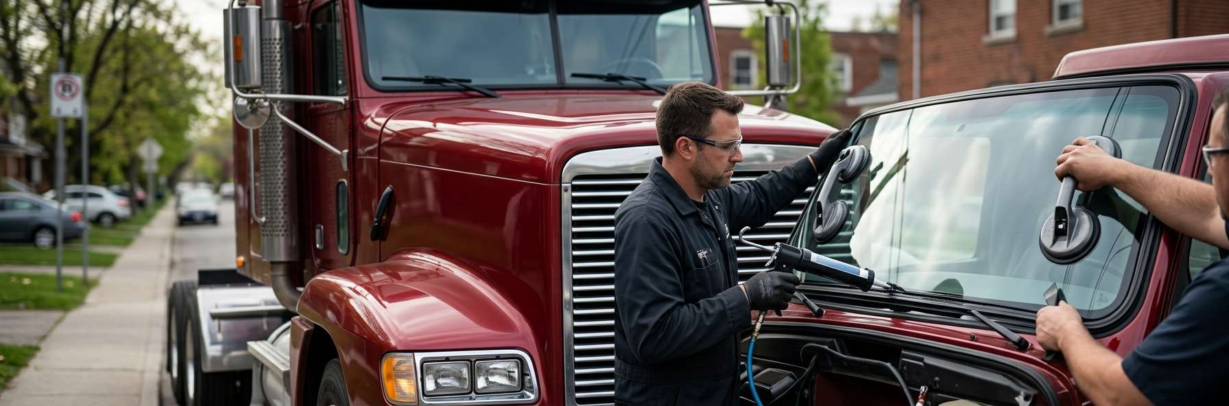 Windshield Replacement for Freightliner FLD 120 1987-2003 by Alexwindshield