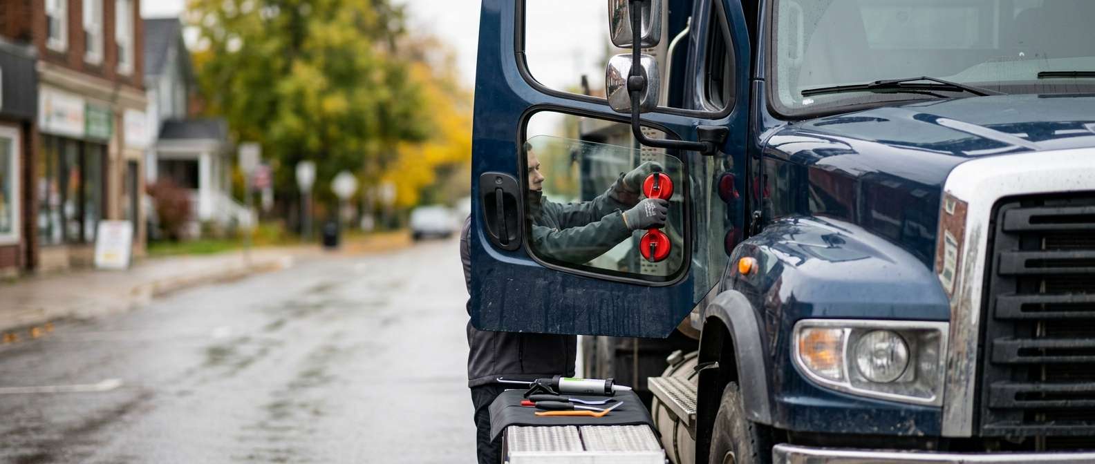 Door Glass Replacement for Freightliner 114SD 2009-2025 by Alexwindshield