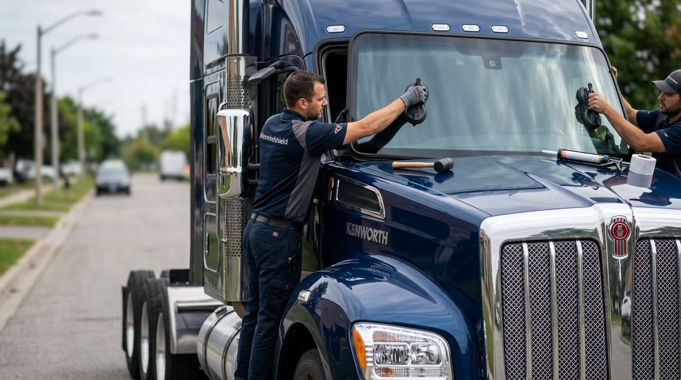 Windshield Replacement for Kenworth W990 2019-2025 by Alexwindshield