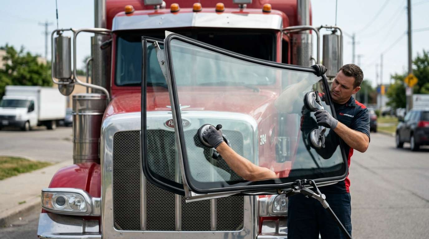 Windshield Replacement for Peterbilt 384 2010-2013 by Alexwindshield