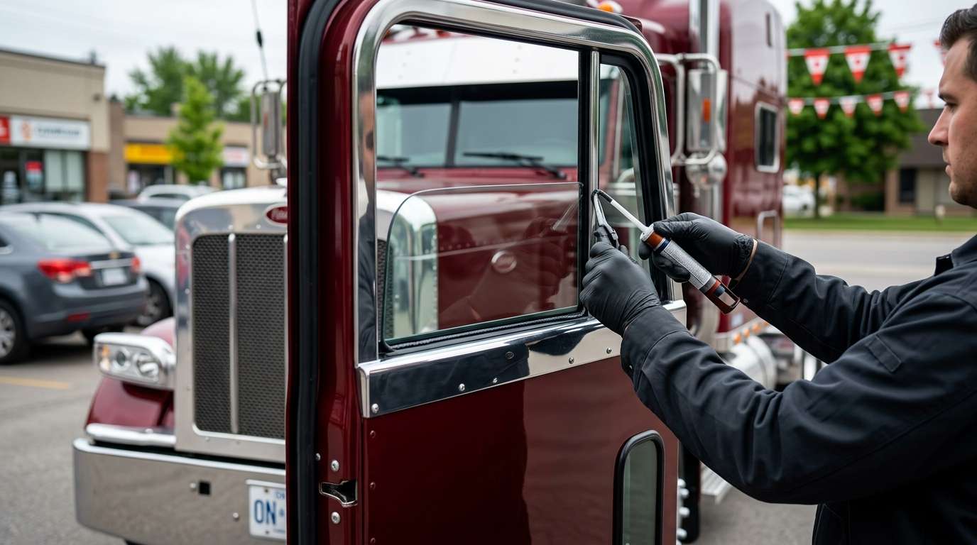 Door Glass Replacement for Peterbilt 379 1987-2007 by Alexwindshield