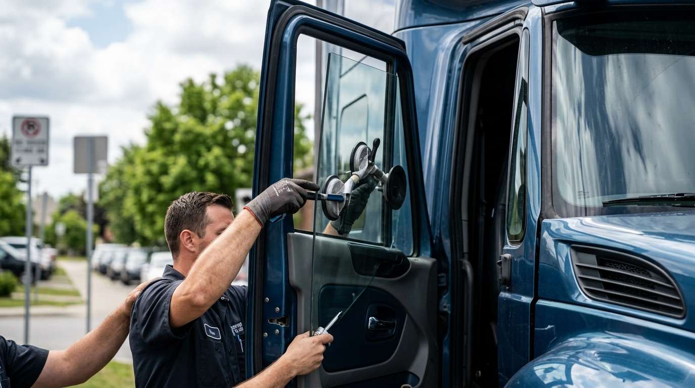 Door Glass Replacement for International RH Series 2018-2025 by Alexwindshield