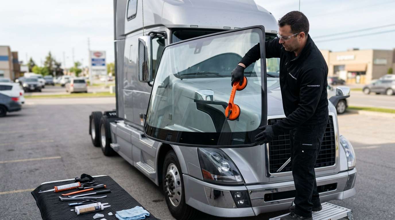 Windshield Replacement for Volvo Trucks VNL 670 2003-2025 by Alexwindshield