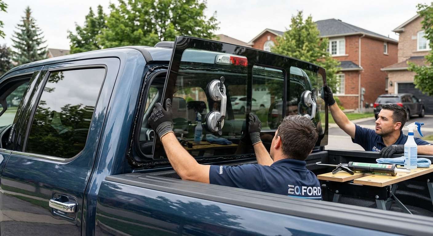 Back Glass Replacement for Ford Super Duty F-250/350 2017-2022 by Alexwindshield